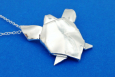 silver origami turtle pendant
