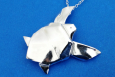 silver origami turtle pendant