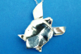 silver origami turtle pendant